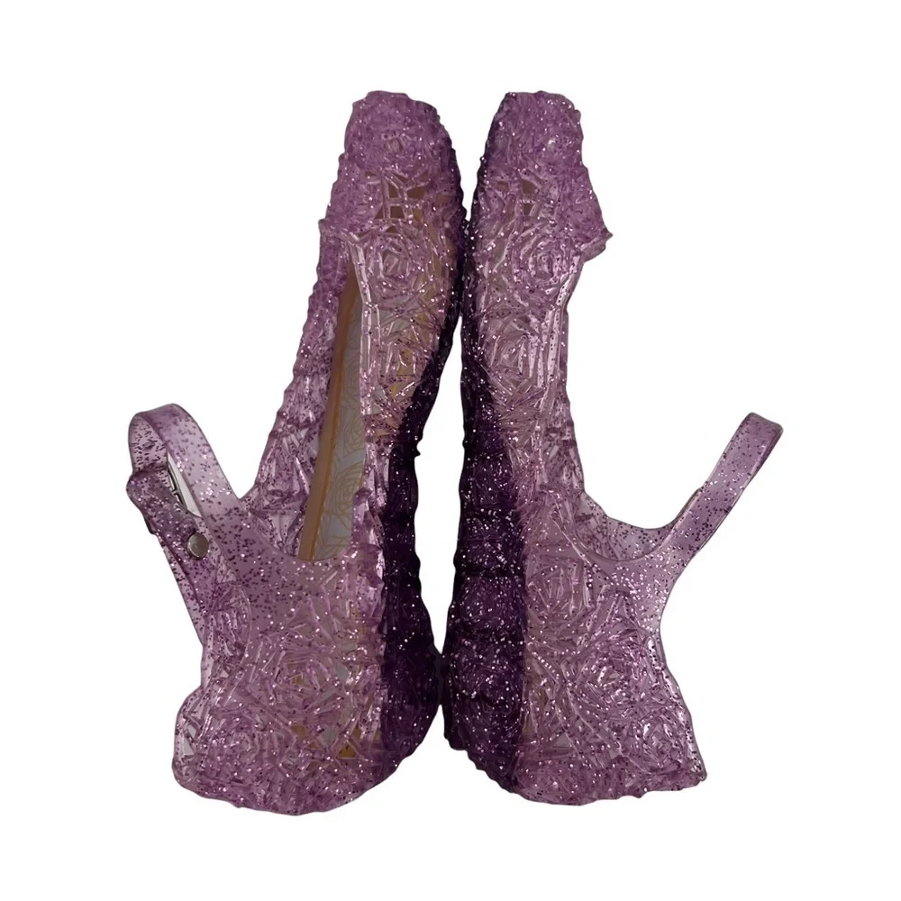 Purple Jelly Mary Jane Wedge Sandals Size 27 Girl’s